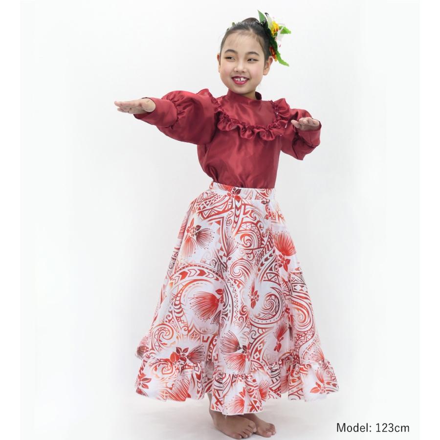 フラダンス ケイキ フリル ロングサーキュラースカート シャンタン レフア ホワイト 120・140サイズ Jp147 |  | 01