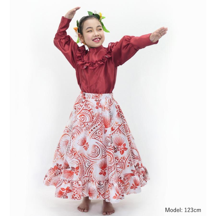 フラダンス ケイキ フリル ロングサーキュラースカート シャンタン レフア ホワイト 120・140サイズ Jp147 |  | 02