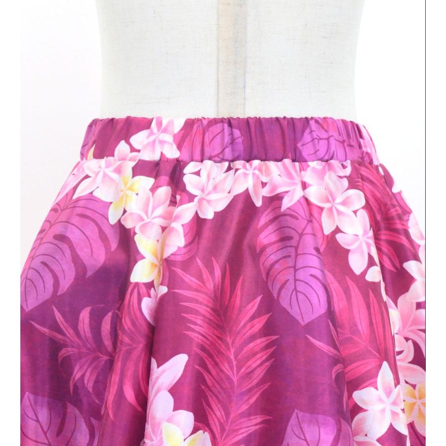 フラダンス ケイキ フリル ロングサーキュラースカート シャンタン プルメリアレイ レッドパープル 120・140サイズ Jp148 |  | 05