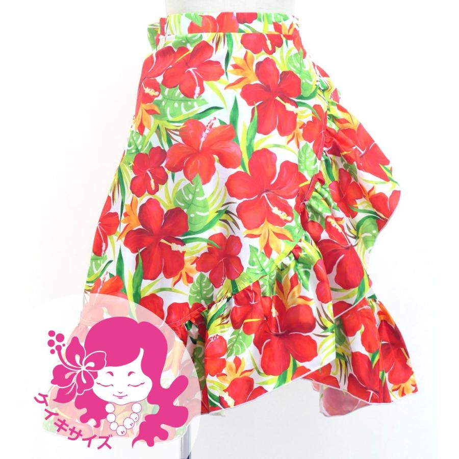 フラダンス用亀のデザインがとても素敵なハワイアン 真っ赤なスカート フラダンス用亀のデザインがとても素敵なハワイアン 真っ赤な