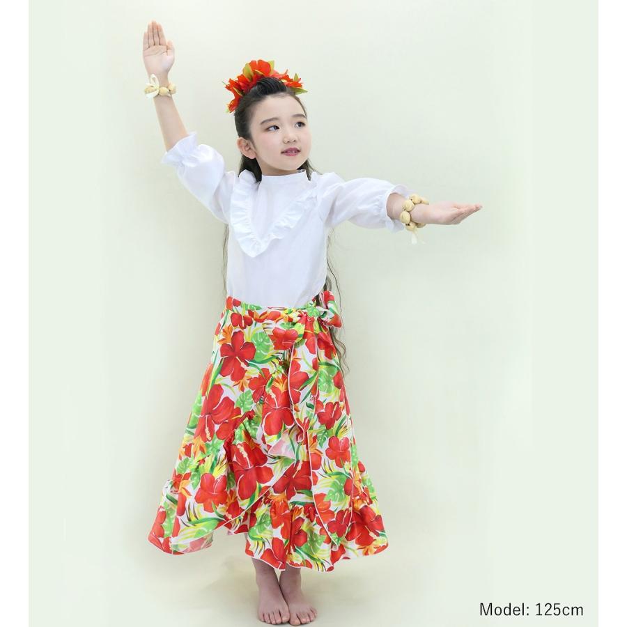 フラダンス ケイキ 巻きスカート シャンタン ハイビスカス ホワイト 120・140サイズ Jp149 |  | 02