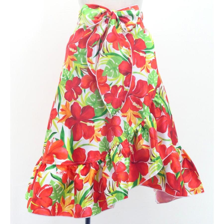 フラダンス ケイキ 巻きスカート シャンタン ハイビスカス ホワイト 120・140サイズ Jp149 |  | 05