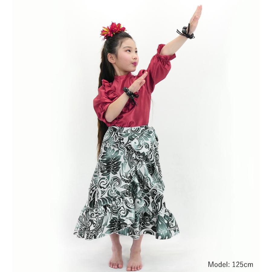 フラダンス ケイキ 巻きスカート シャンタン ホヌ×カヒコ ホワイト×ブラック 120・140サイズ Jp151 |  | 02