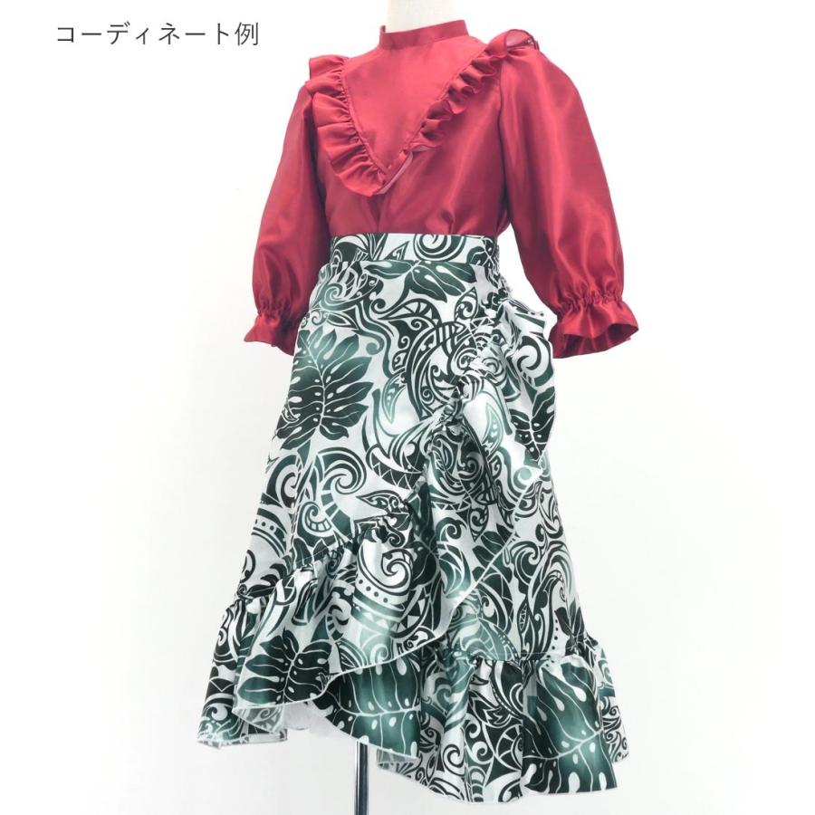 フラダンス ケイキ 巻きスカート シャンタン ホヌ×カヒコ ホワイト×ブラック 120・140サイズ Jp151 |  | 07