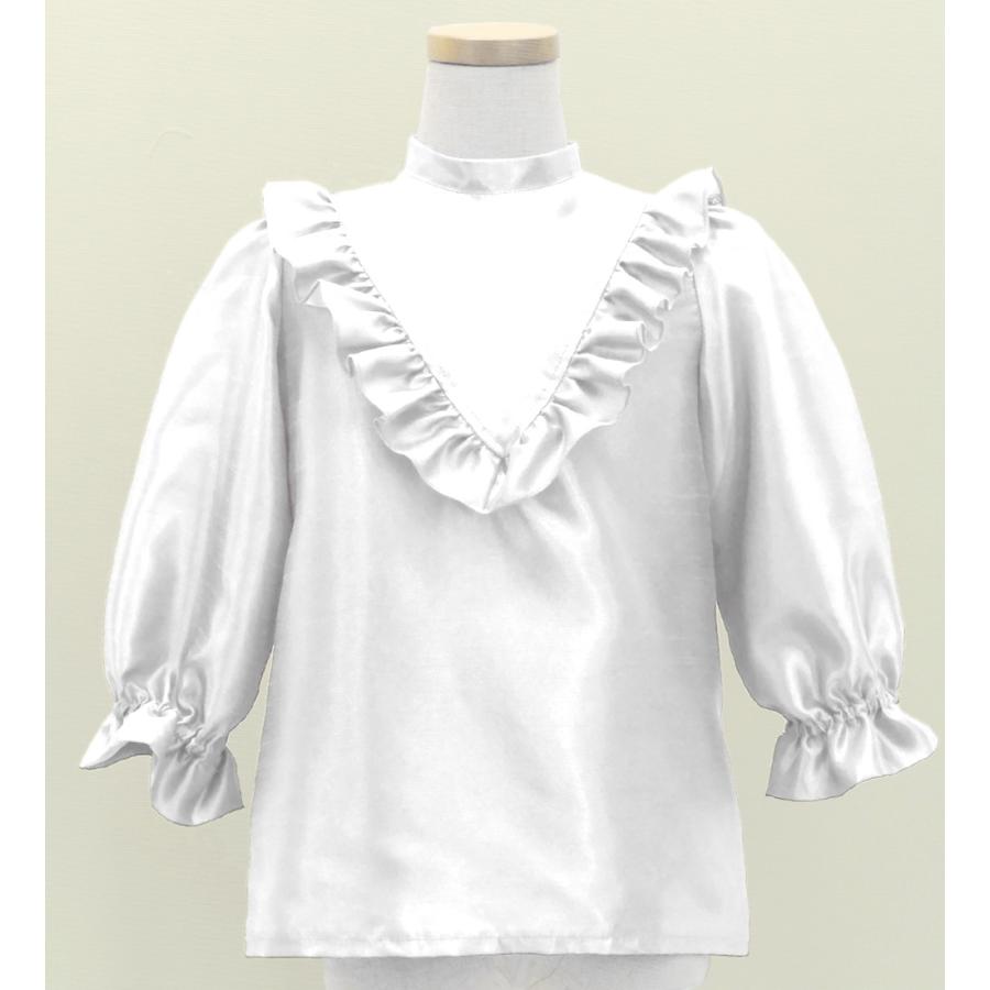 フラダンス ケイキ シャンタン ヨークフリル ブラウス ホワイト 120・140サイズ Jp164wh |  | 01