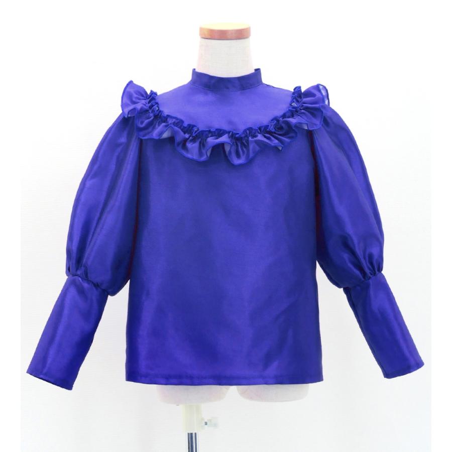 フラダンス ケイキ シャンタン ヨークフリル バルーンスリーブ ブラウス ロイヤルブルー 120・140サイズ Jp165rbl |  | 01