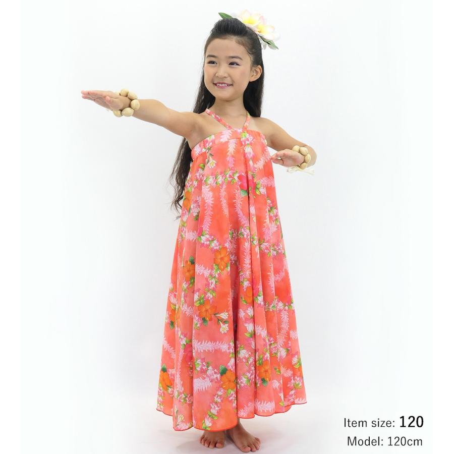 フラドレス ケイキ [120・140] コシボ ベアトップドレス ロング丈 ハイビスカス サーモンピンク Jp167-1 |  | 01