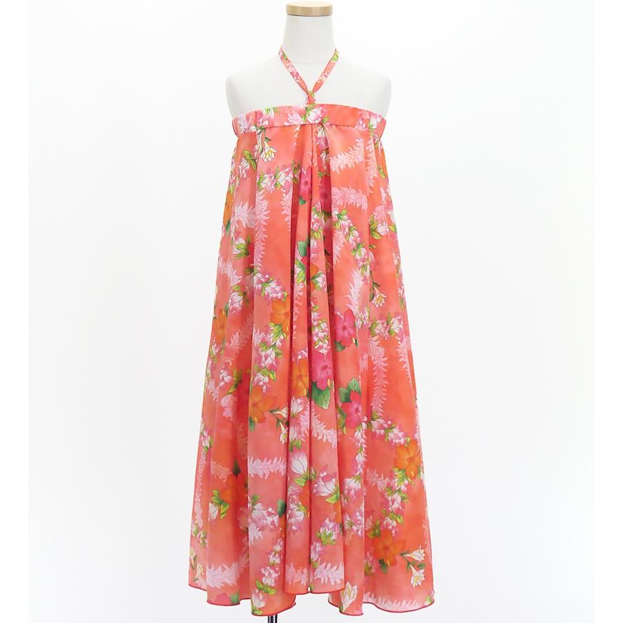 フラドレス ケイキ [120・140] コシボ ベアトップドレス ロング丈 ハイビスカス サーモンピンク Jp167-1 |  | 03