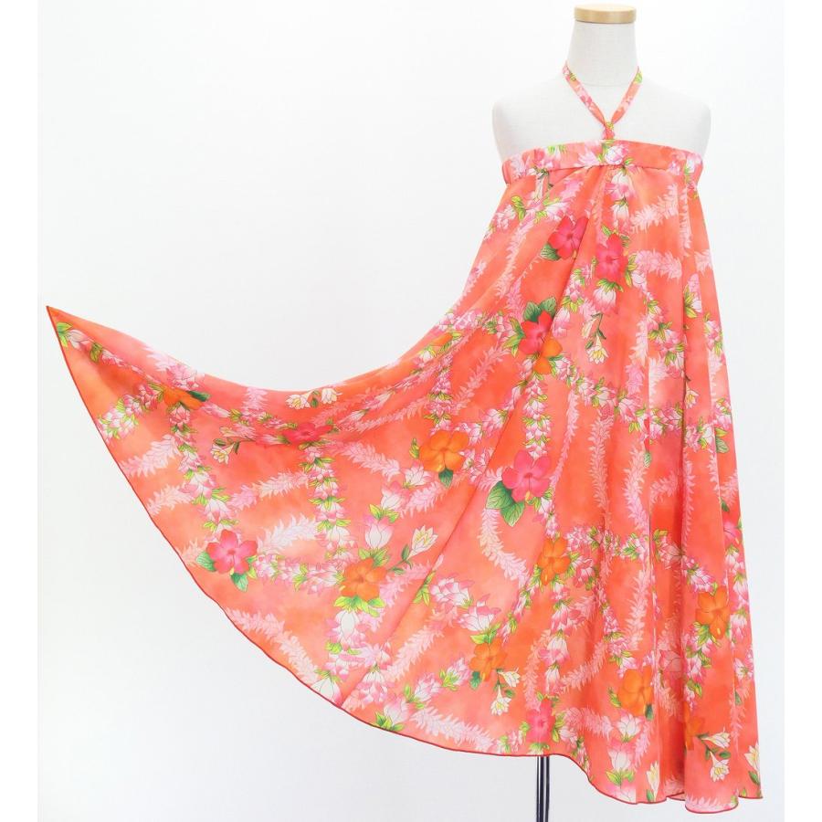 フラドレス ケイキ [120・140] コシボ ベアトップドレス ロング丈 ハイビスカス サーモンピンク Jp167-1 |  | 08