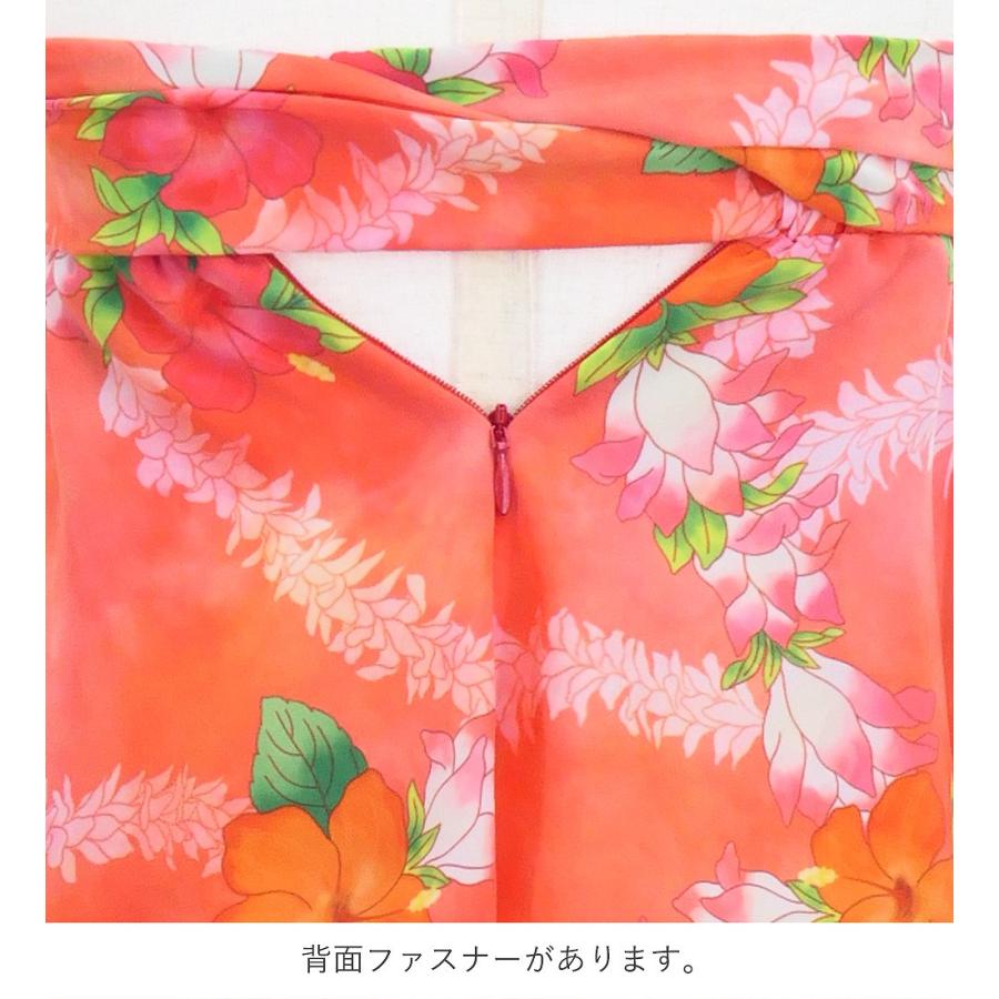 フラドレス ケイキ [120・140] コシボ ベアトップドレス ロング丈 ハイビスカス サーモンピンク Jp167-1 |  | 09