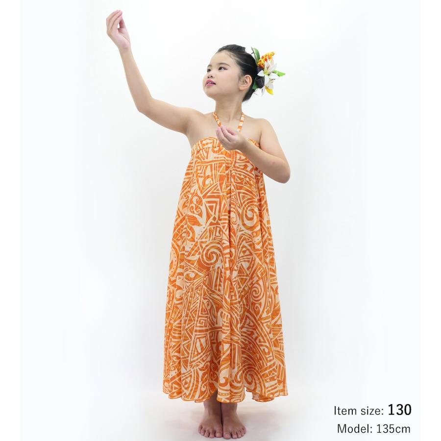 フラドレス ケイキ [120・140] コシボ ベアトップドレス ロング丈 カヒコ ベージュ×ライトオレンジ Jp167-3 |  | 01