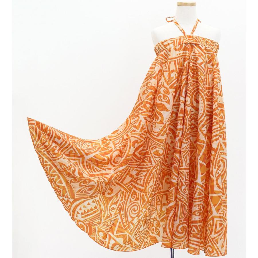 フラドレス ケイキ [120・140] コシボ ベアトップドレス ロング丈 カヒコ ベージュ×ライトオレンジ Jp167-3 |  | 08