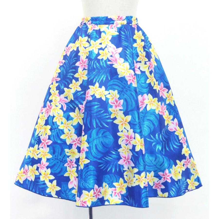 フラダンス ケイキ ロングサーキュラースカート プルメリアレイ ブルー 120・140サイズ Jp170-3 |  | 05