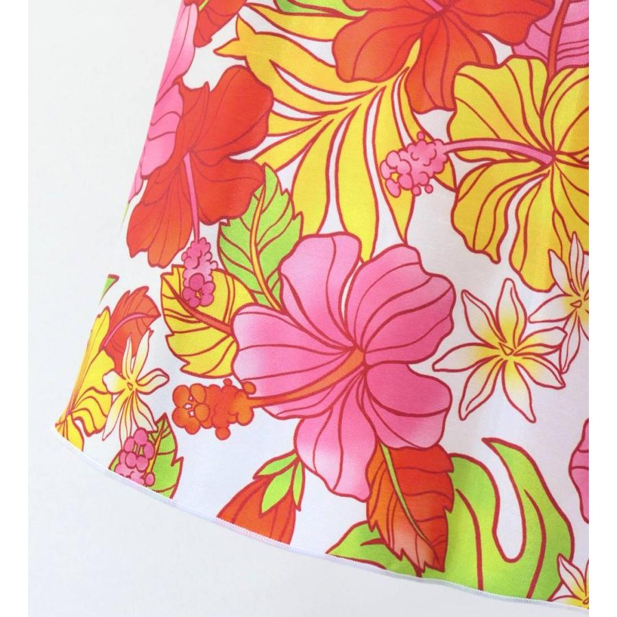 フラダンス ケイキ ロングサーキュラースカート ハイビスカス ホワイト×レッド 120・140サイズ Jp170-4 |  | 07