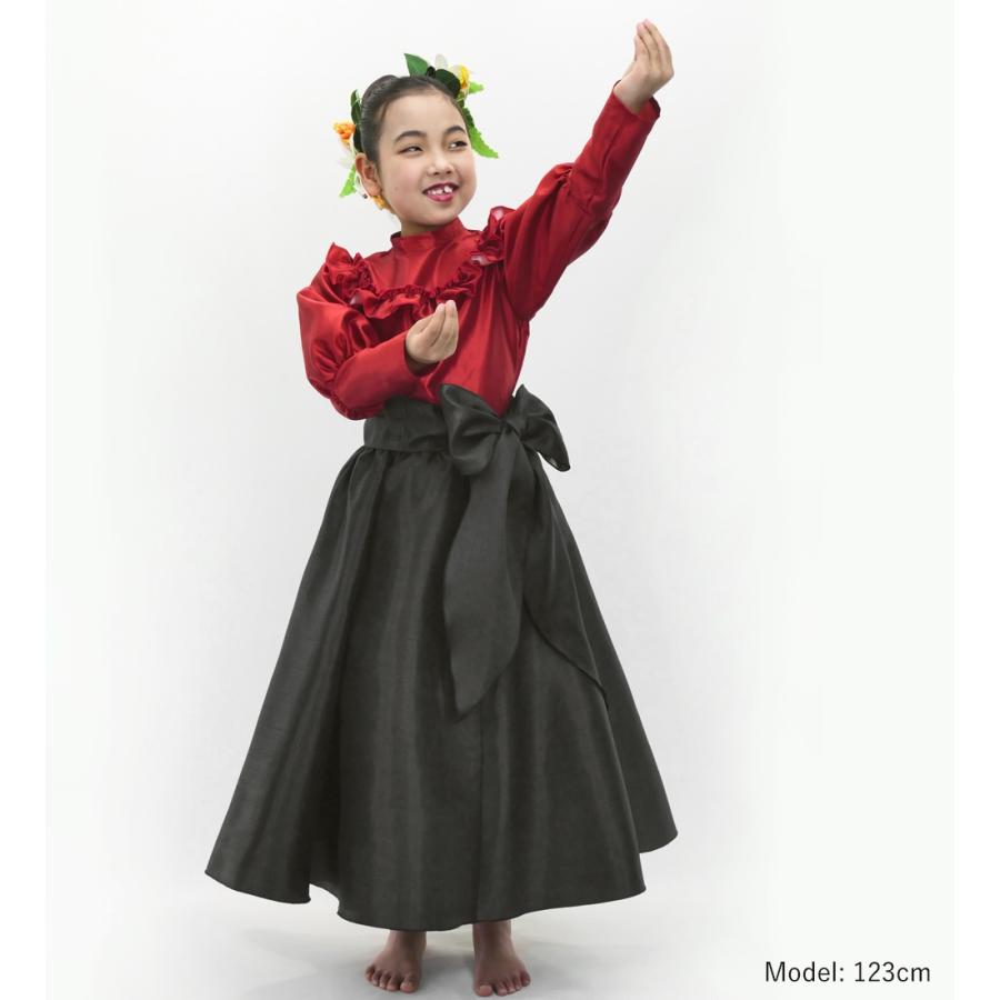 フラダンス ケイキ ロングサーキュラースカート ブラック 120・140サイズ Jp170-5 |  | 02