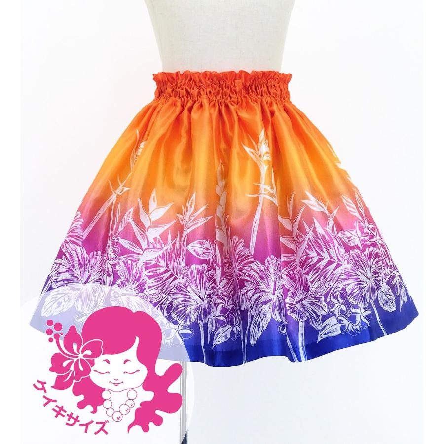 フラダンス ケイキ シャンタン パウスカート ハワイアンフラワー Jp173-3 | 
