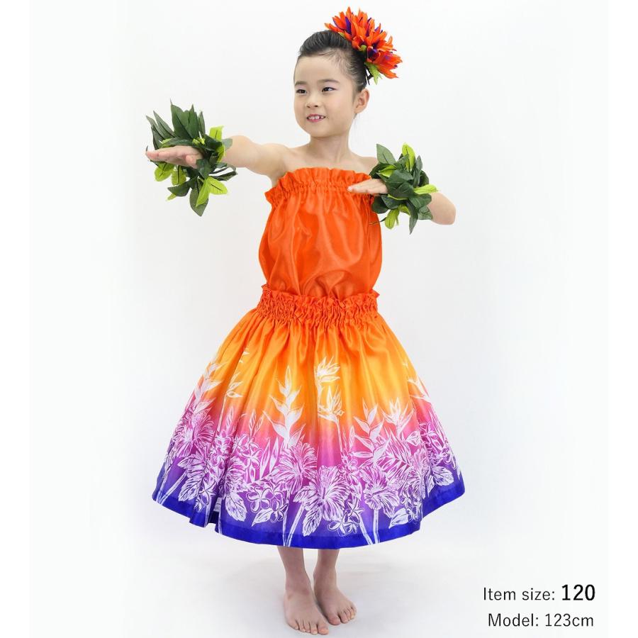 フラダンス ケイキ 選べるトップス セットアップ ハワイアンフラワー 120・140サイズ Jp174-3 |  | 03