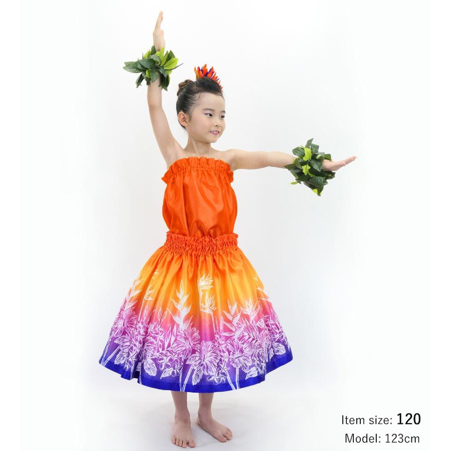 フラダンス ケイキ 選べるトップス セットアップ ハワイアンフラワー 120・140サイズ Jp174-3 |  | 04