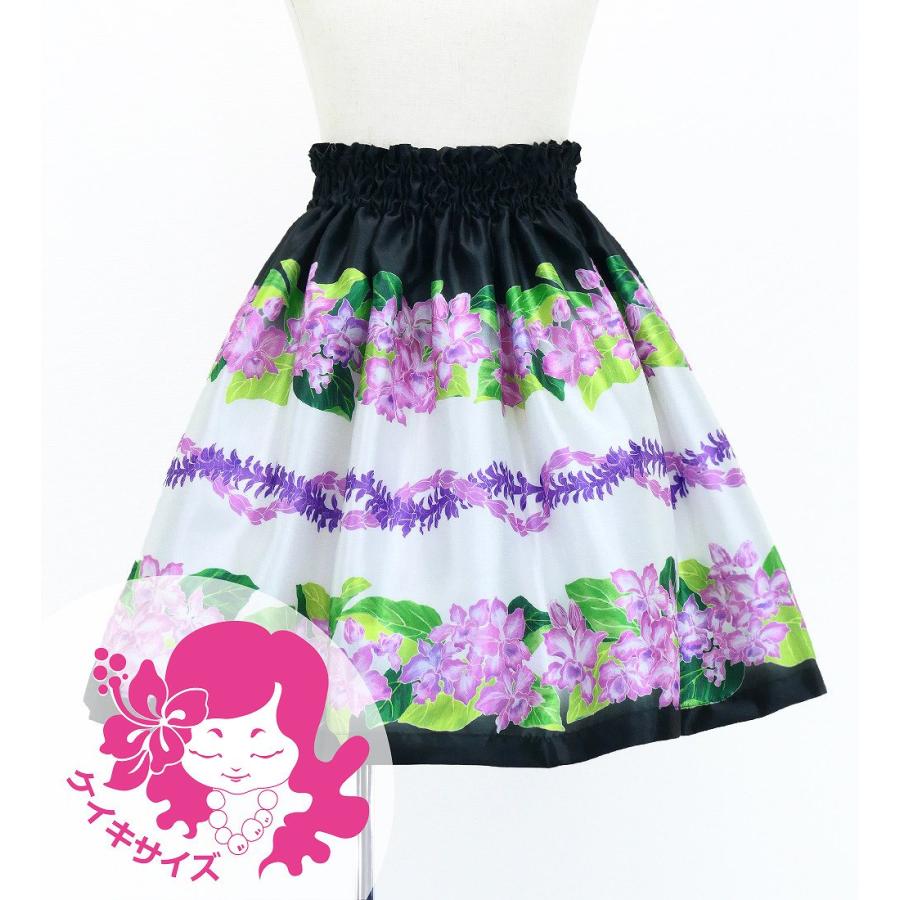 フラダンス ケイキ シャンタン パウスカート カトレア×レイ ブラック Jp177bk | 