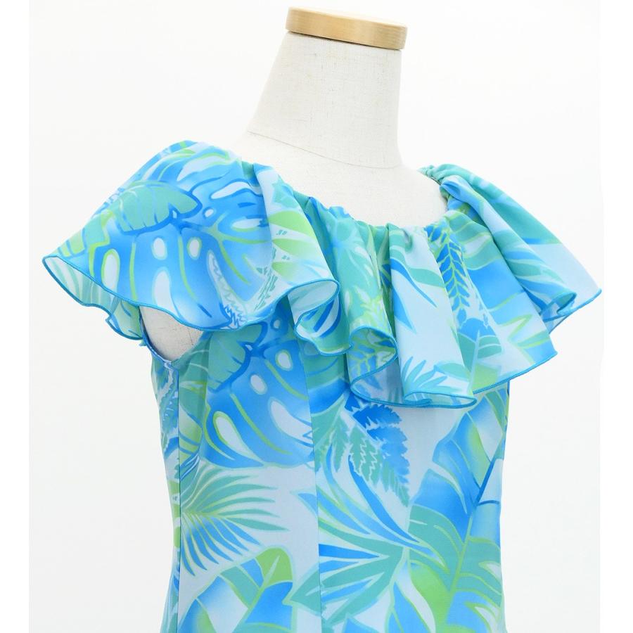 フラドレス ケイキ [120・140] コシボドレス ロング丈 ハワイアンリーフ スカイブルー Jp179sbl |  | 05