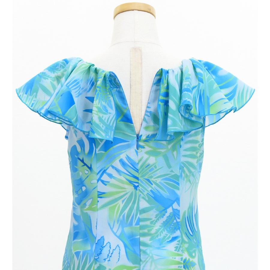 フラドレス ケイキ [120・140] コシボドレス ロング丈 ハワイアンリーフ スカイブルー Jp179sbl |  | 06