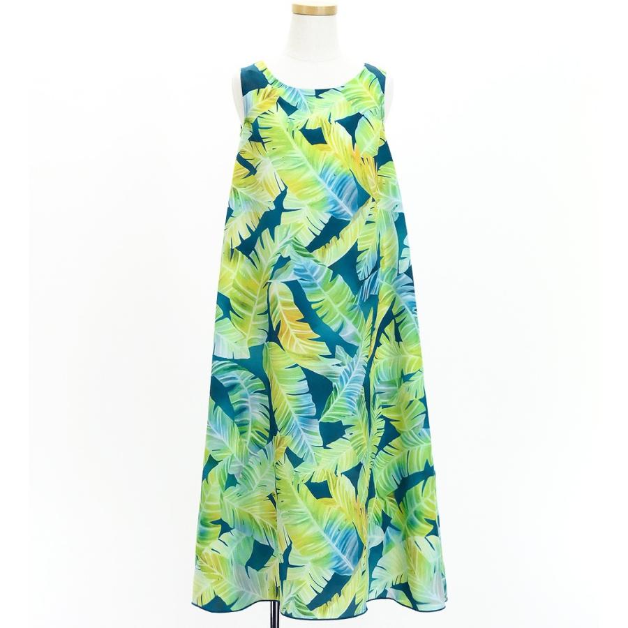 フラドレス ケイキ [120・140] コシボ ノースリーブドレス  ロング丈 バナナリーフ グリーン×ブルー Jp180-3 |  | 03