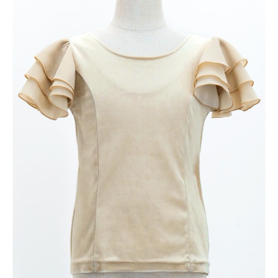 キッズ フラメンコ 選べる襟ぐり 3段フリルスリーブ ブラウス クリーム 120・140サイズ Jp181cr |  | 02