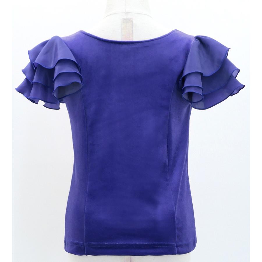 キッズ フラメンコ 選べる襟ぐり 3段フリルスリーブ ブラウス ロイヤルブルー 120・140サイズ Jp181rbl |  | 03