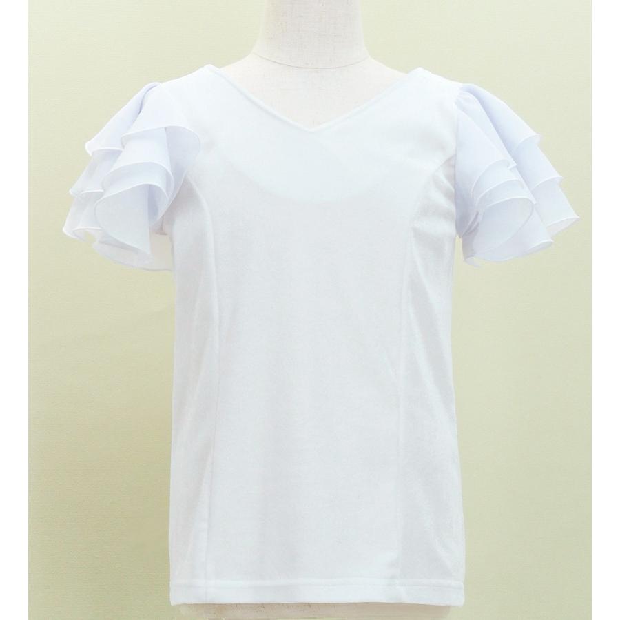 キッズ フラメンコ 選べる襟ぐり 3段フリルスリーブ ブラウス ホワイト 120・140サイズ Jp181wh |  | 02