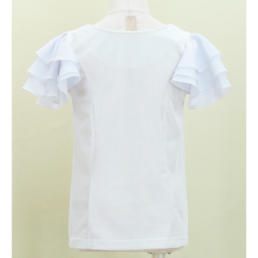 キッズ フラメンコ 選べる襟ぐり 3段フリルスリーブ ブラウス ホワイト 120・140サイズ Jp181wh |  | 03