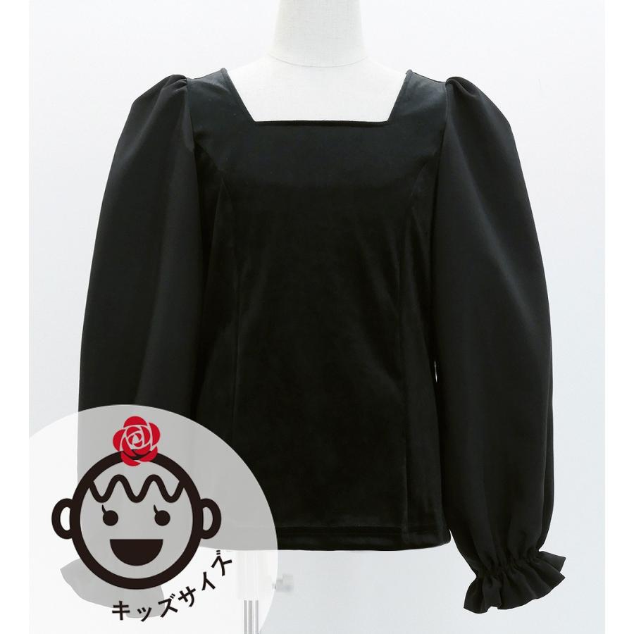 キッズ フラメンコ 選べる襟ぐり ロングスリーブブラウス ブラック 120・140サイズ Jp182bk | 