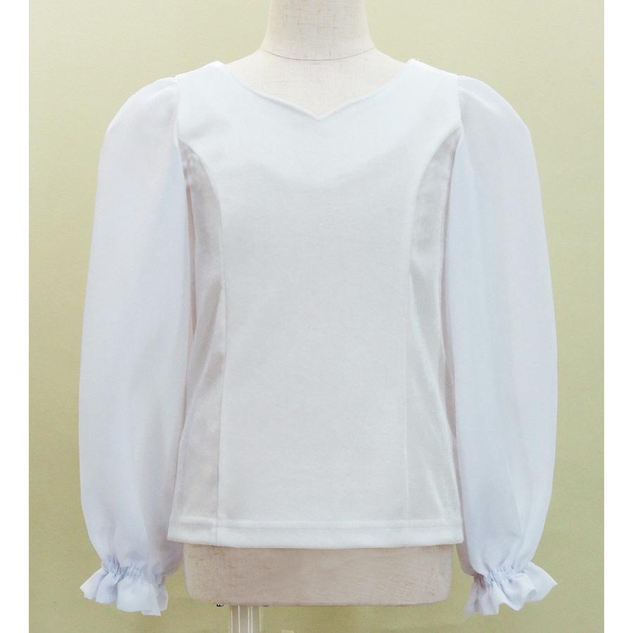キッズ フラメンコ 選べる襟ぐり ロングスリーブブラウス ホワイト 120・140サイズ Jp182wh |  | 02