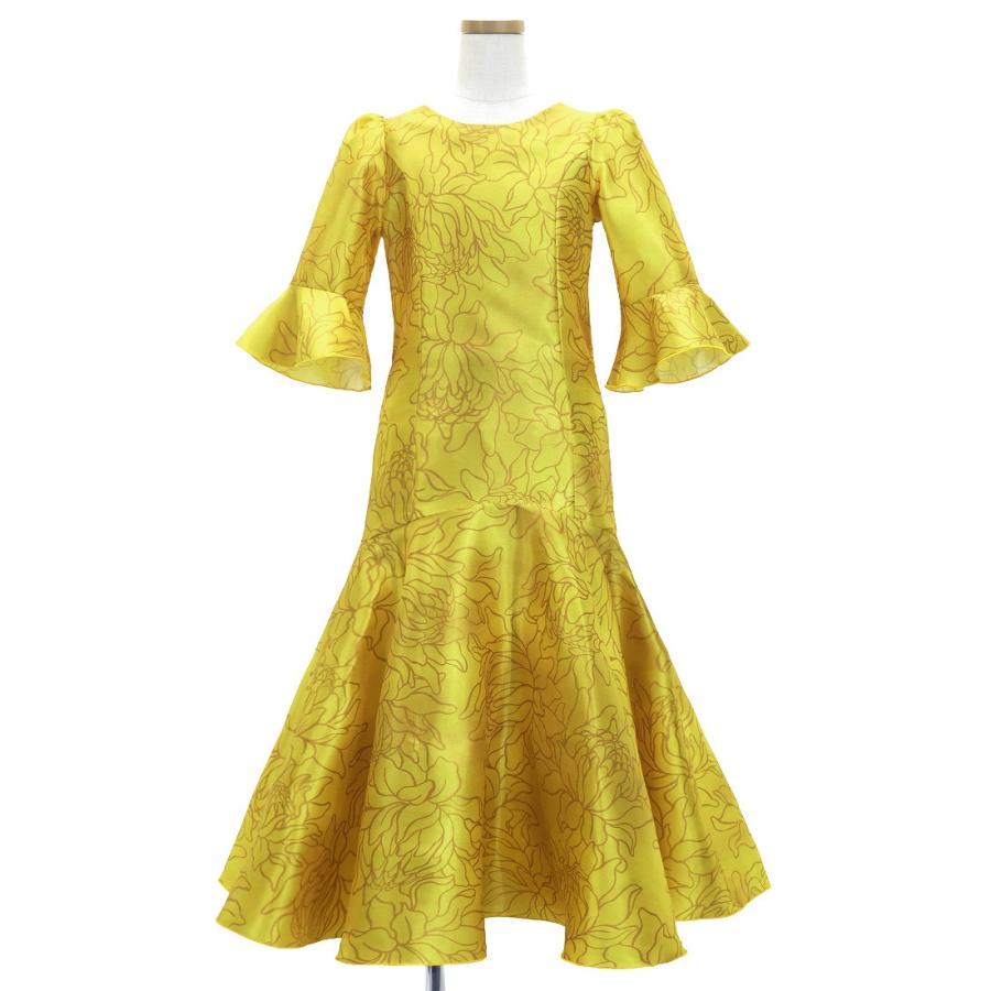 フラドレス ケイキ [120・140] フリル袖 シャンタン ドレス ロング丈 プロテア ゴールド Jp198gd |  | 01