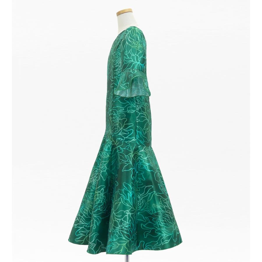 フラドレス ケイキ [120・140] フリル袖 シャンタン ドレス ロング丈 プロテア グリーン Jp198gr |  | 02