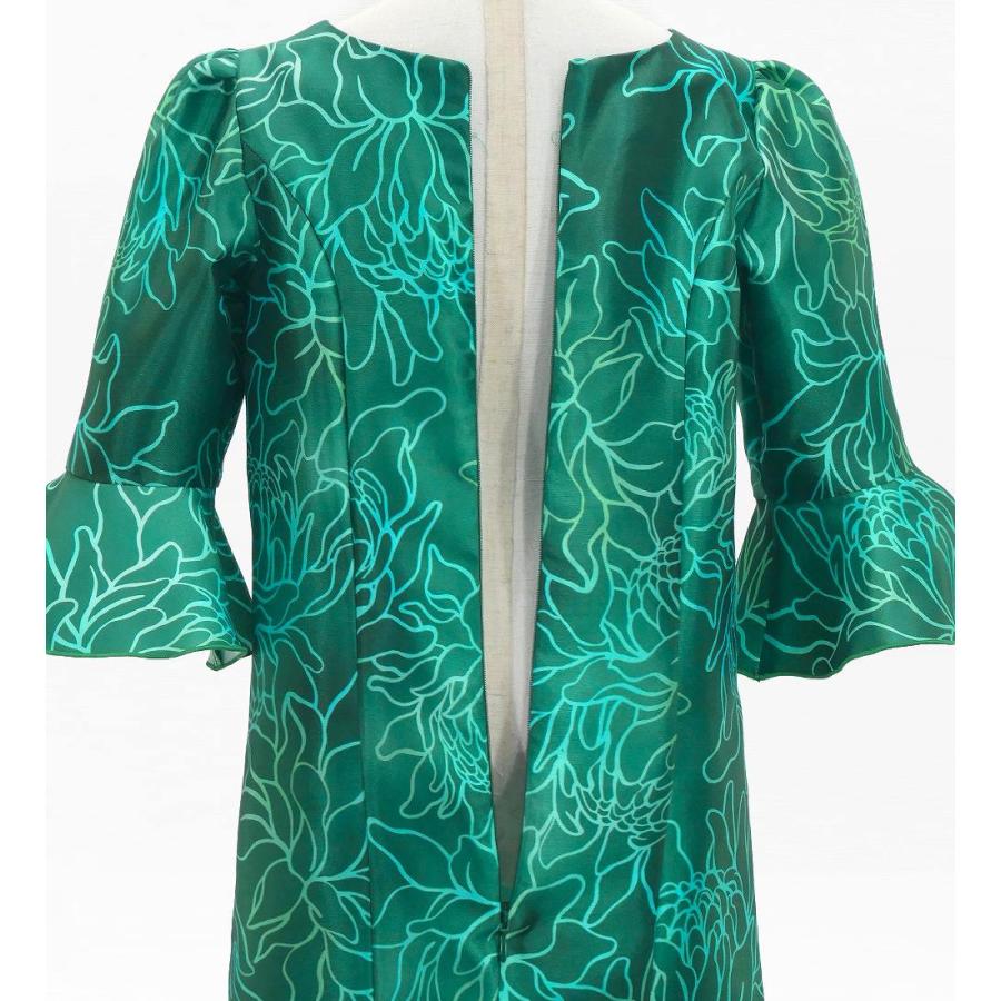 フラドレス ケイキ [120・140] フリル袖 シャンタン ドレス ロング丈 プロテア グリーン Jp198gr |  | 04