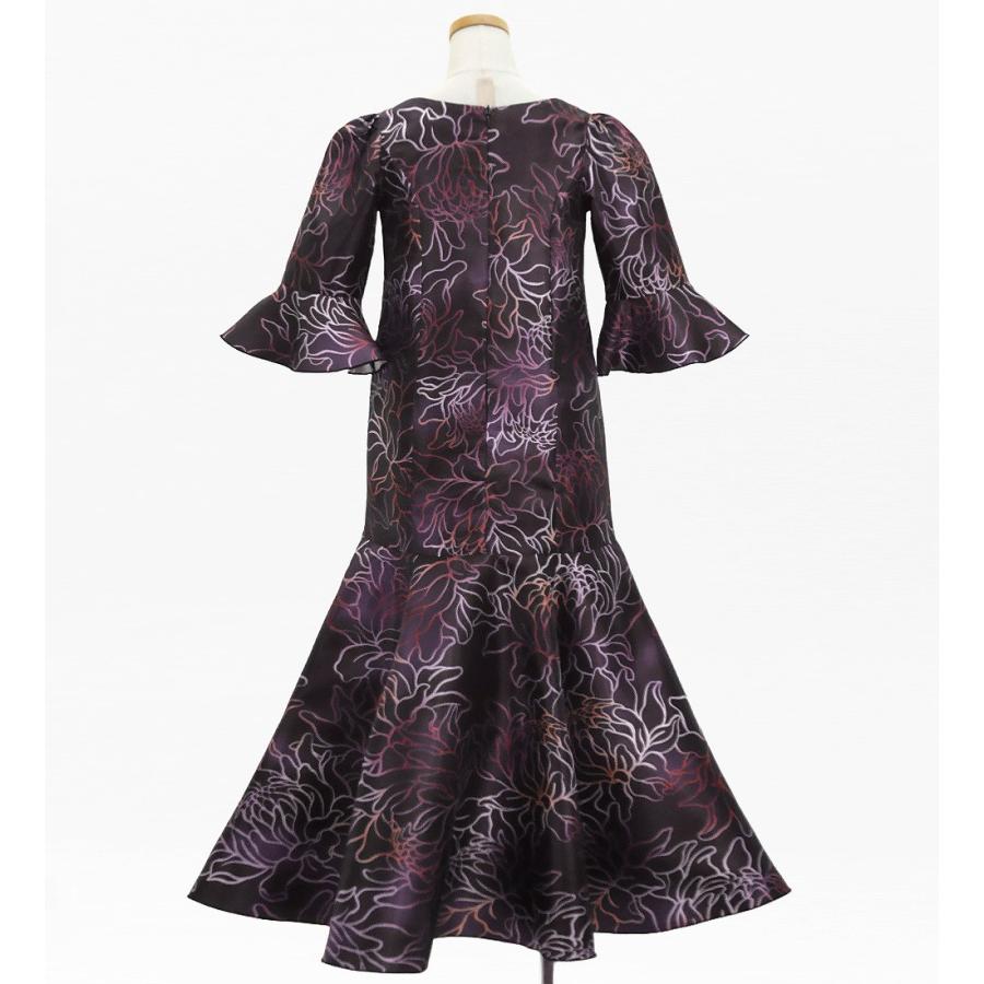 フラドレス ケイキ [120・140] フリル袖 シャンタン ドレス ロング丈 プロテア プラム Jp198pl |  | 03