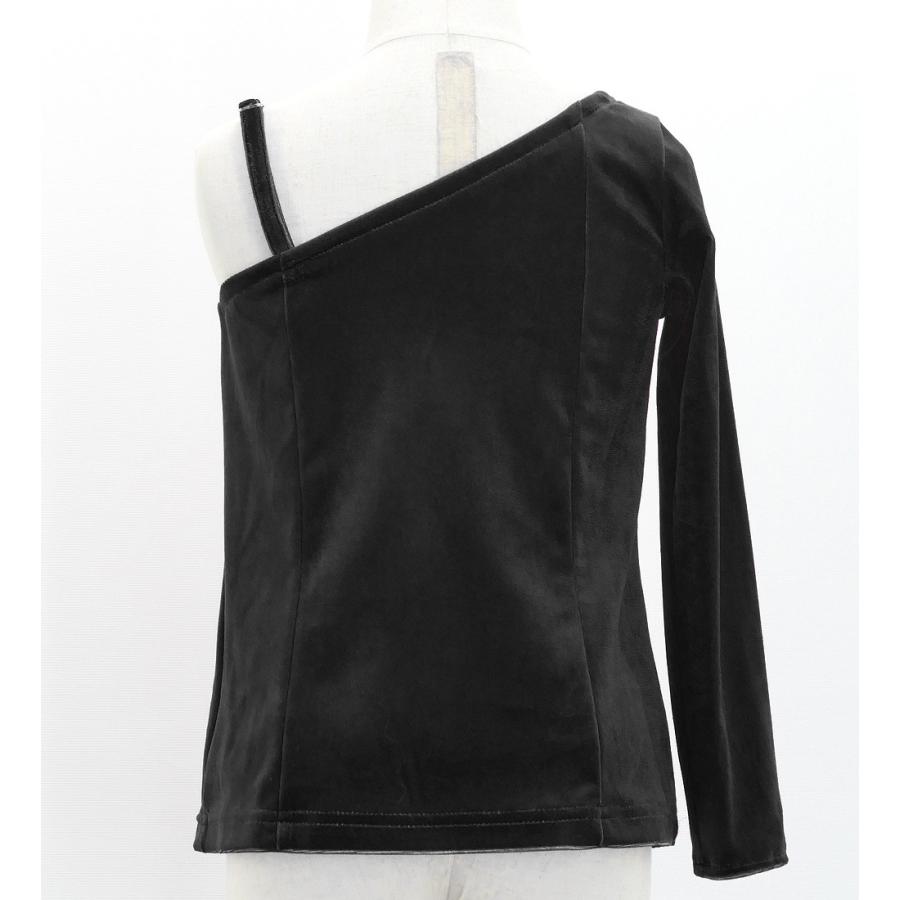 フラダンス ケイキ ワンショルダー ロングスリーブ ベロアブラウス ブラック 120・140サイズ Jp200bk |  | 02