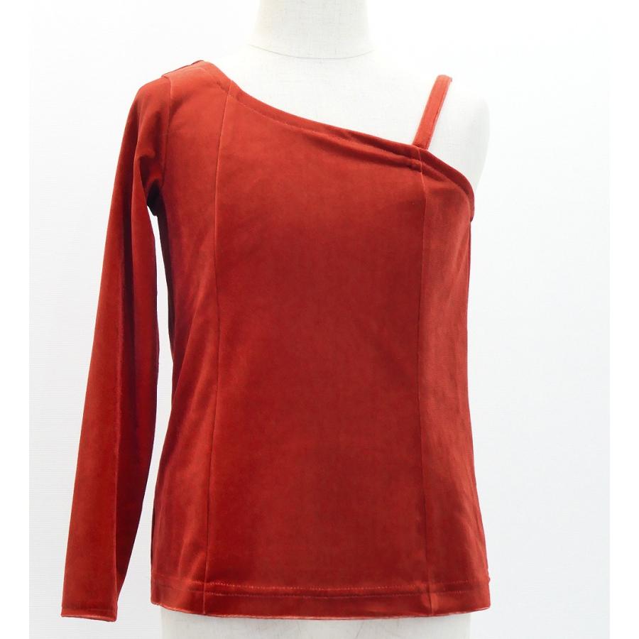 フラダンス ケイキ ワンショルダー ロングスリーブ ベロアブラウス ダークレッド2 120・140サイズ Jp200drd2 |  | 01