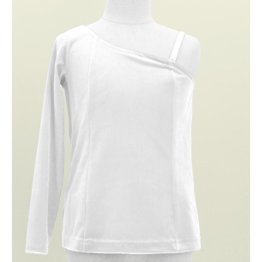 フラダンス ケイキ ワンショルダー ロングスリーブ ベロアブラウス ホワイト 120・140サイズ Jp200wh |  | 01