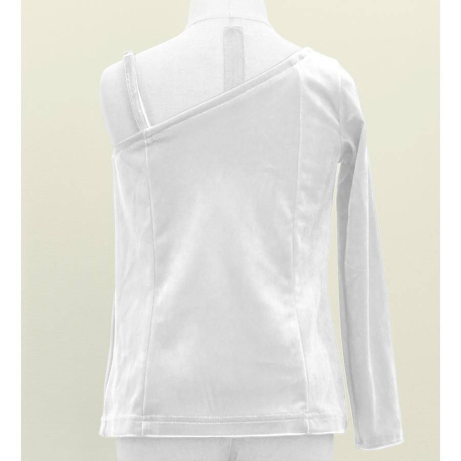 フラダンス ケイキ ワンショルダー ロングスリーブ ベロアブラウス ホワイト 120・140サイズ Jp200wh |  | 02