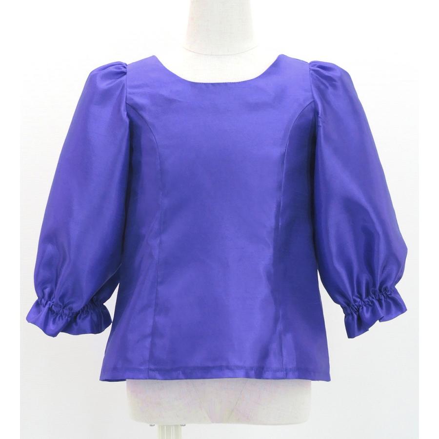 フラダンス ケイキ シャンタン 7分袖 ブラウス ロイヤルブルー 120・140サイズ Jp208rbl |  | 01