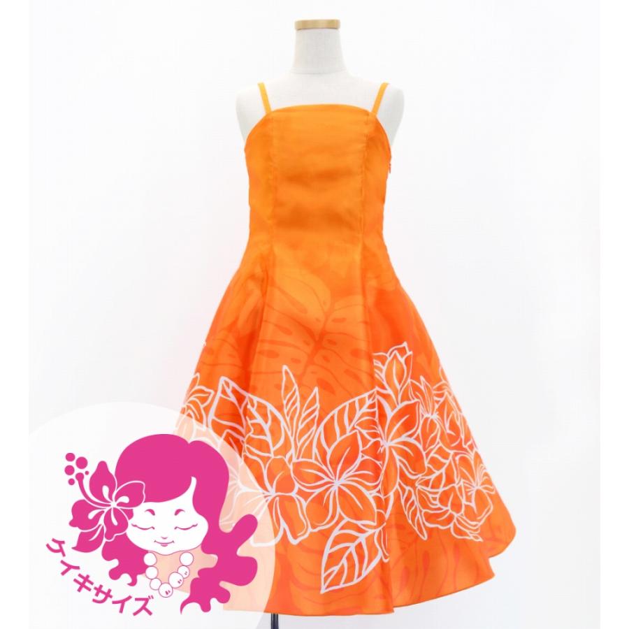 フラドレス ケイキ [120・140] ミディ丈 プルメリア オレンジ Jp77or | 