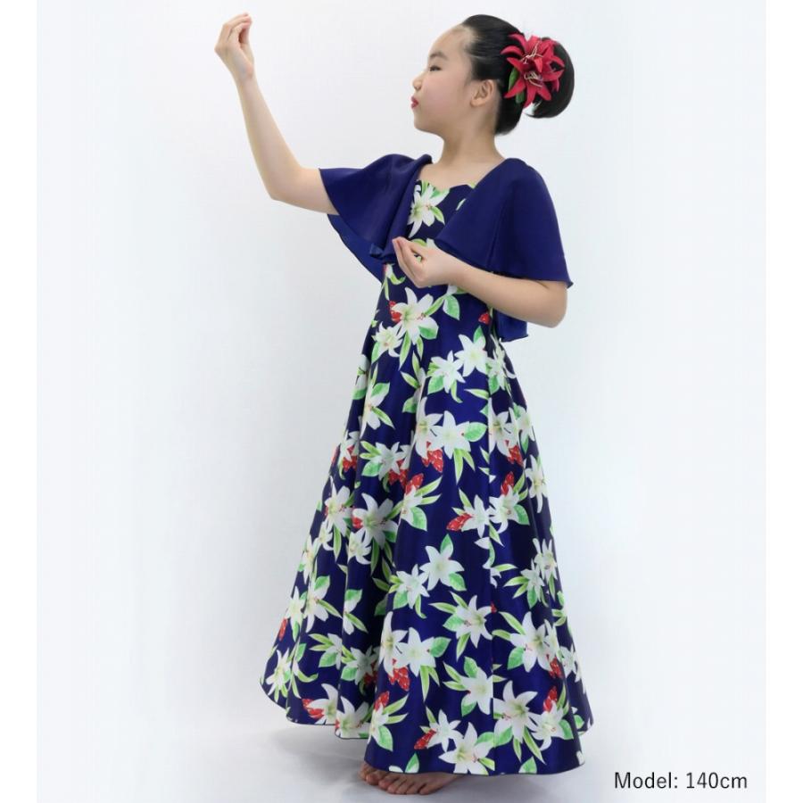 フラドレス ケイキ [120・140] フリル袖 ロング丈 リリー ネイビー Jp79nv |  | 01