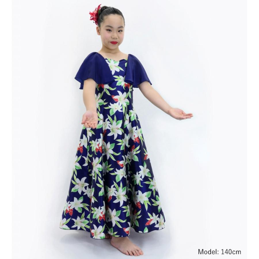 フラドレス ケイキ [120・140] フリル袖 ロング丈 リリー ネイビー Jp79nv |  | 02