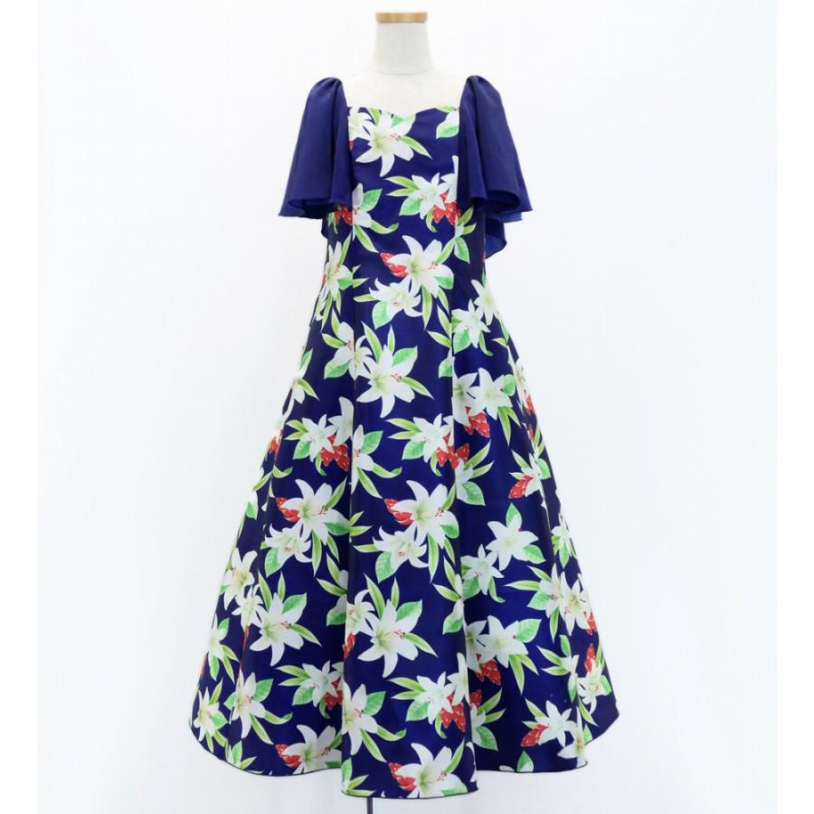 フラドレス ケイキ [120・140] フリル袖 ロング丈 リリー ネイビー Jp79nv |  | 03