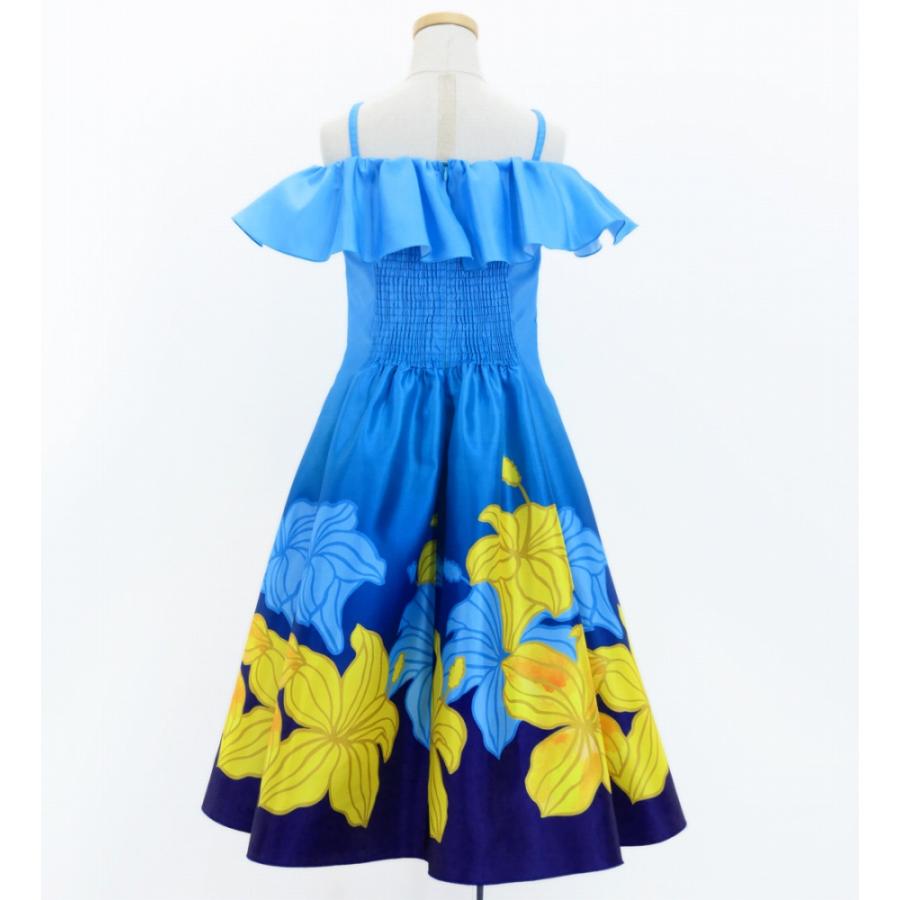 フラドレス ケイキ [120・140] オフショルダー ミディ丈 ハイビスカス ブルー Jp80bl |  | 04