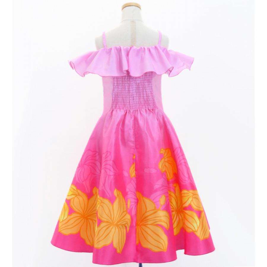 フラドレス ケイキ [120・140] オフショルダー ミディ丈 ハイビスカス ピンク Jp80pi |  | 04