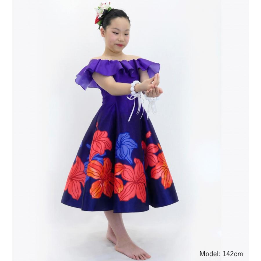 フラドレス ケイキ [120・140] オフショルダー ミディ丈 ハイビスカス パープル Jp80pu |  | 02