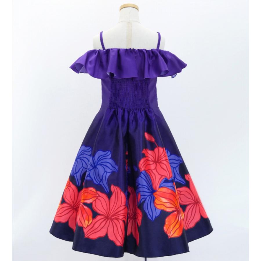 フラドレス ケイキ [120・140] オフショルダー ミディ丈 ハイビスカス パープル Jp80pu |  | 04