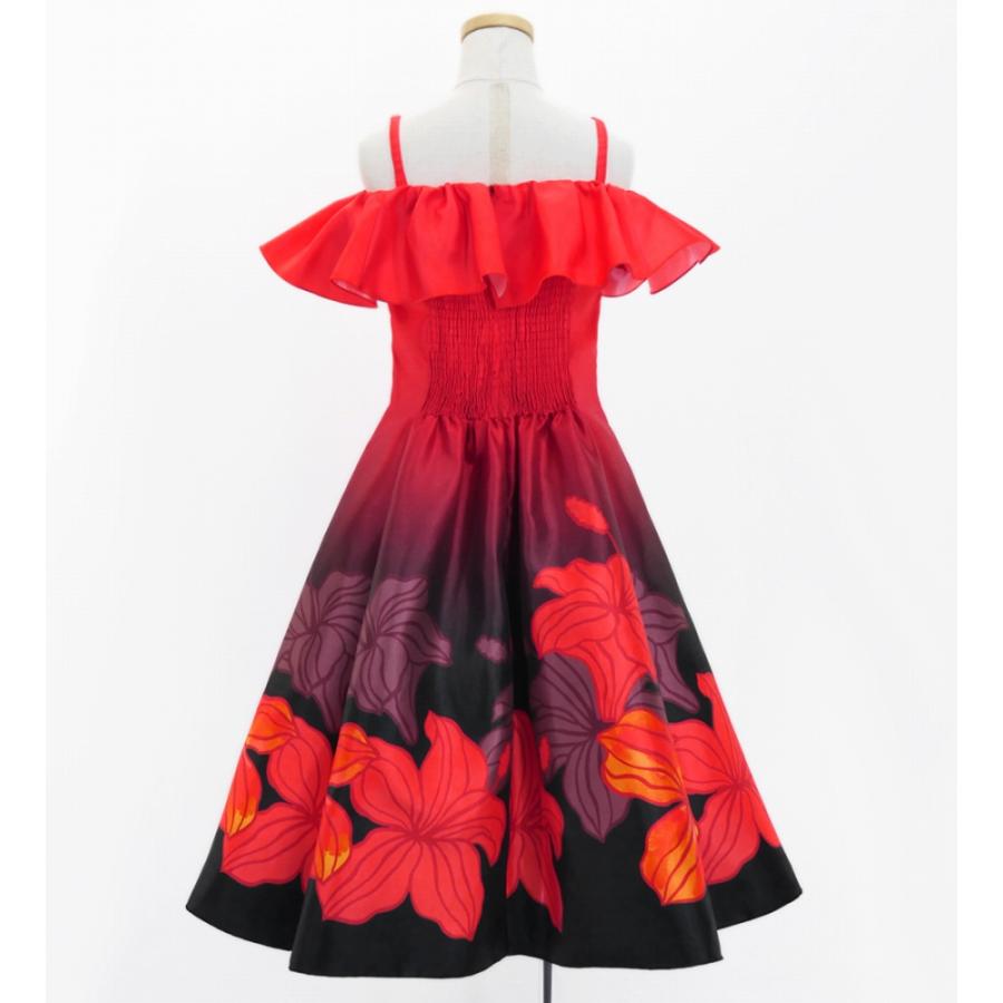 フラドレス ケイキ [120・140] オフショルダー ミディ丈 ハイビスカス レッド Jp80rd |  | 04